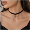 Kahverengi Kadife Lotus Çiçeği Choker Kolye