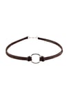 Kahverengi Kadın Süet Round Choker