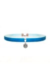 Mavi Renk Kadife Aşk Düğümü Choker Kolye