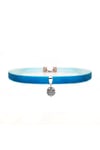 Mavi Renk Kadife Aşk Düğümü Choker Kolye
