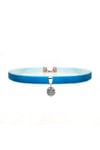 Mavi Renk Kadife Aşk Düğümü Choker Kolye