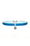 Mavi Renk Kadife Aşk Düğümü Choker Kolye