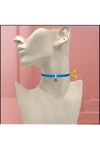 Mavi Renk Kadife Unicorn Choker Kolye