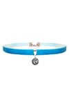 Mavi Renk Kadife Unicorn Choker Kolye