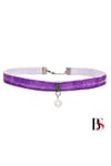 Mor Renk Kadife Kadın Akrilik Inci Choker Kolye