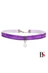Mor Renk Kadife Kadın Akrilik Inci Choker Kolye