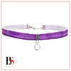 Mor Renk Kadife Kadın Türk Bayrağı Choker Kolye