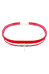 Pembe Kadife Kadın Yusufcuk Choker Kolye
