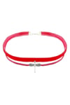 Pembe Kadife Kadın Yusufcuk Choker Kolye