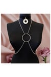 Siyah Kadife Choker - İkili Kadın Vücut Zinciri