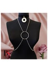 Siyah Kadife Choker - İkili Kadın Vücut Zinciri