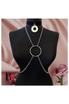 Siyah Kadife Choker - İkili Kadın Vücut Zinciri