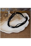 Siyah Makrome İp & Metal Boncuk Kadın Choker Kolye