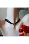 Siyah Makrome İp & Metal Boncuk Kadın Choker Kolye