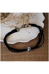 Siyah Makrome İp & Metal Boncuk Kadın Choker Kolye
