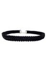 Siyah Örme Kadın Choker Kolye