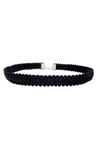 Siyah Örme Kadın Choker Kolye