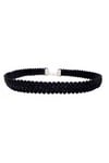 Siyah Örme Kadın Choker Kolye