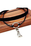 Siyah Renk Kadife Deri Round Ikili Kedi Choker Kolye