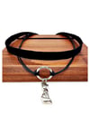 Siyah Renk Kadife Deri Round Ikili Kedi Choker Kolye