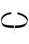 Siyah Renk Kadife Kadın Anahtar Choker Kolye