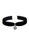 Siyah Renk Kadife Kadın Madalyon Choker Kolye