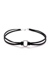 Siyah Renk Süet Kadın Round Choker Kolye