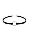 Siyah Renk Süet Kadın Round Choker Kolye