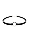 Siyah Renk Süet Kadın Round Choker Kolye