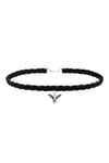 Siyah Süet Saç Örgü Albatros Kuşu Kadın Choker