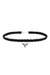 Siyah Süet Saç Örgü Albatros Kuşu Kadın Choker