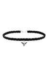 Siyah Süet Saç Örgü Albatros Kuşu Kadın Choker