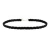 Siyah Süet Saç Örgü Kadın Choker