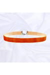 Turuncu Renk Kadın Kadife Choker