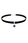 Zirkon Taş Nazar Boncuklu Kadın Kadife Choker Kolye