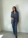PREMİUM SERİ TEK DÜĞME DETAY MASKÜLEN  BLAZER YELEK PANTOLON TAKIM