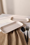 Keramika Mat Krem Pergamon Kayık Tabak 26 Cm 2 Adet 040