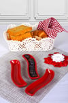 Kırmızı İvory Zeytinlik 18 Cm 3 Adet