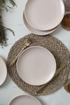 Kumlu Krem Rölyefli Pasta Tabağı 21 Cm 6 Adet Q32