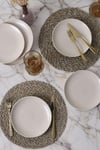Kumlu Krem Rölyefli Pasta Tabağı 21 Cm 6 Adet Q32