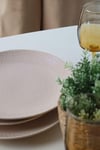 Kumlu Krem Rölyefli Servis Tabağı 27 Cm 6 Adet Q32