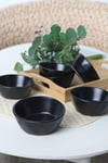 Mat Siyah Kristal Çerezlik / Sosluk 12 Cm 6 Adet 956
