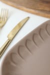 Mat Toprak Taupe Badem Kayık Tabak 22 Cm 2 Adet 977