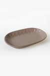 Mat Toprak Taupe Badem Kayık Tabak 25 Cm 2 Adet 977