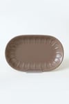 Mat Toprak Taupe Badem Kayık Tabak 25 Cm 2 Adet 977