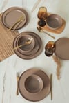 Nordic Mat Toprak Taupe Yemek Takımı 18 Parça 6 Kişilik 977