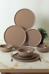 Nordic Mat Toprak Taupe Yemek Takımı 18 Parça 6 Kişilik 977