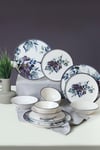 Purple Flower Yemek Takımı 24 Parça 6 Kişilik