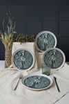 Tavus Kuşu Nordıc Pasta Tabağı 22 Cm 4 Adet 23137