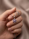 Lila Taşlı Lotus Çiçeği Kolye